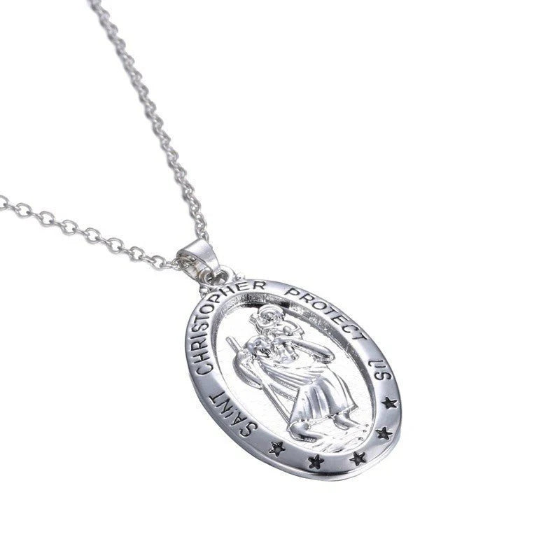 Luxury Saint Christopher Medal Necklace – Timeless Religious Protection Charm