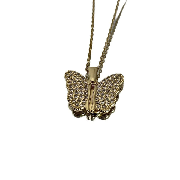 Elegant Butterfly Pendant Necklace – Women’s Titanium Steel Clavicle Chain