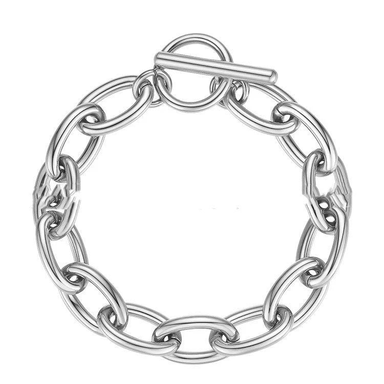 Luxury Heavy Link Bracelet | 14K Gold Titanium Steel Statement Piece