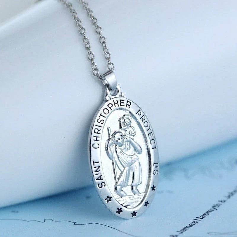Luxury Saint Christopher Medal Necklace – Timeless Religious Protection Charm