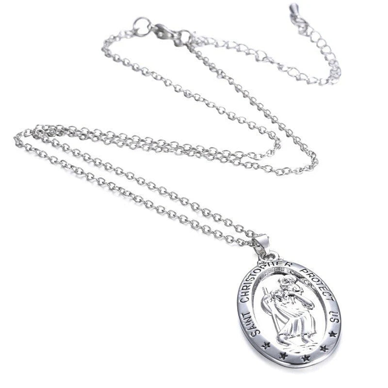 Luxury Saint Christopher Medal Necklace – Timeless Religious Protection Charm