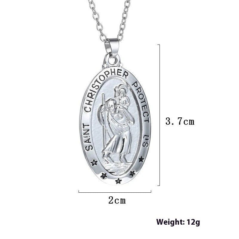 Luxury Saint Christopher Medal Necklace – Timeless Religious Protection Charm