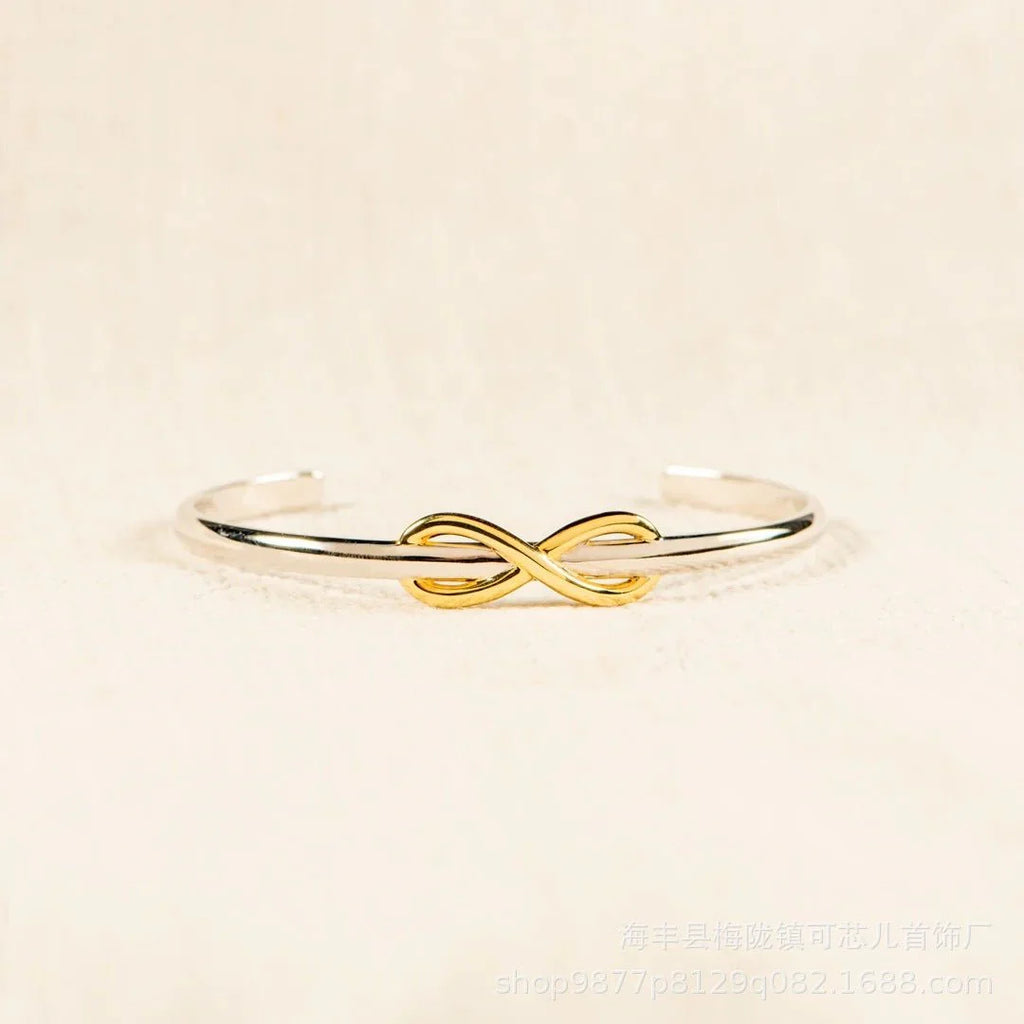 Luxury Gold & Silver Infinity Charm Bracelet – Timeless Lucky 8 Design