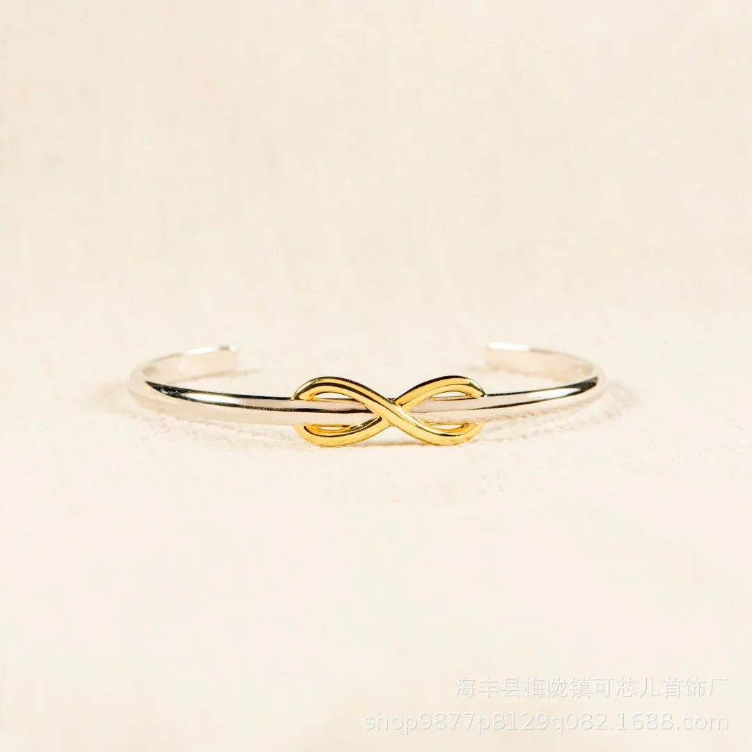 Luxury Gold & Silver Infinity Charm Bracelet – Timeless Lucky 8 Design