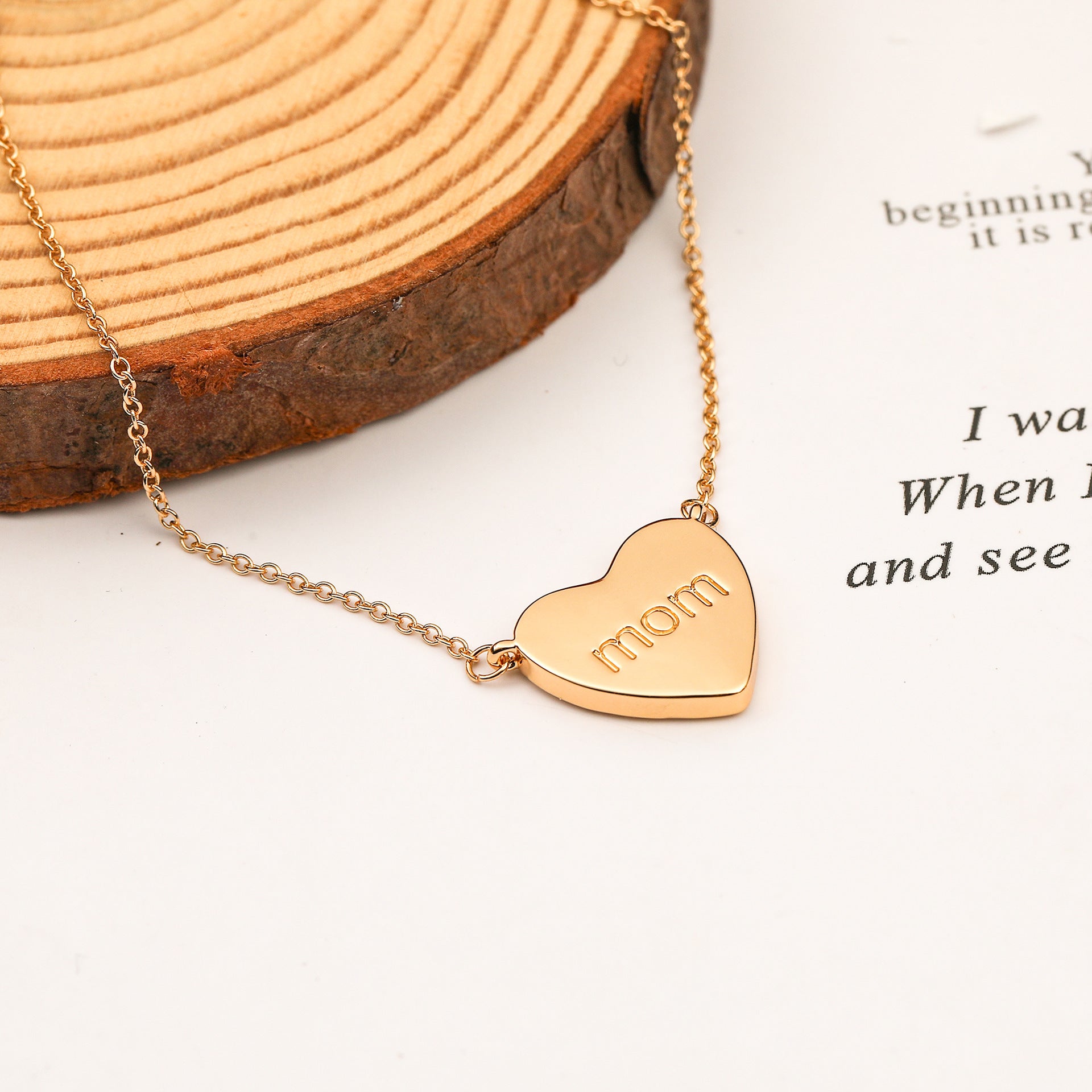 Romantic Peach Heart Zircon Necklace – Elegant Women’s Jewelry Gift