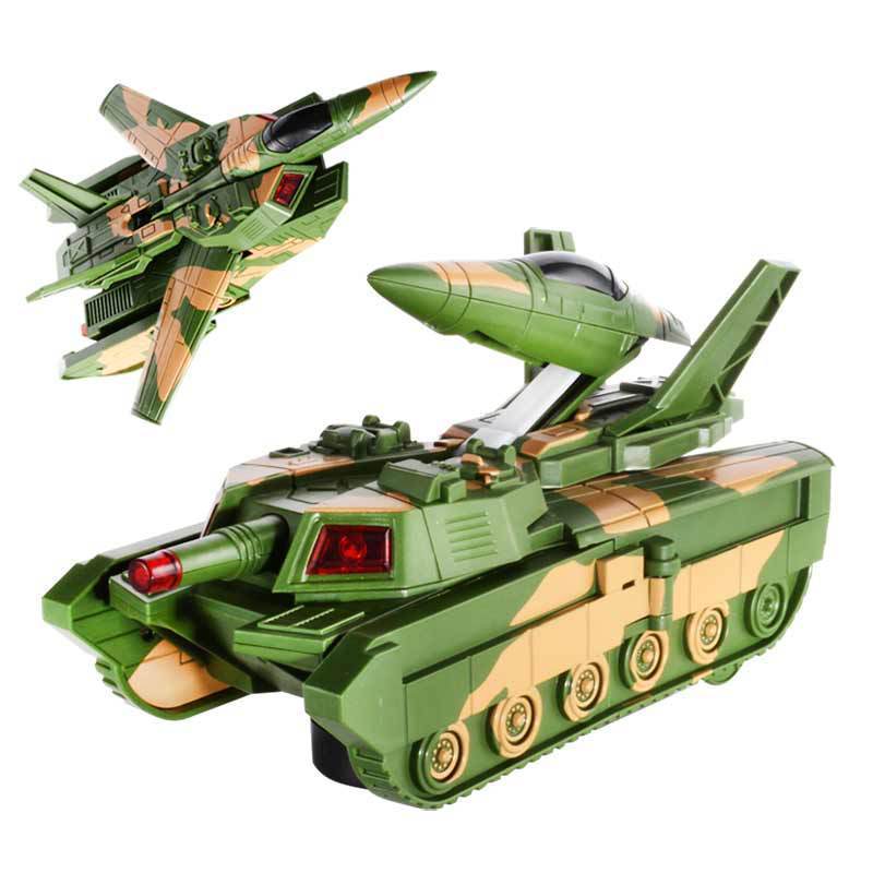 "Electric Transforming Army Tank Car – Voice Control, Light Effects & Action Play Toy"