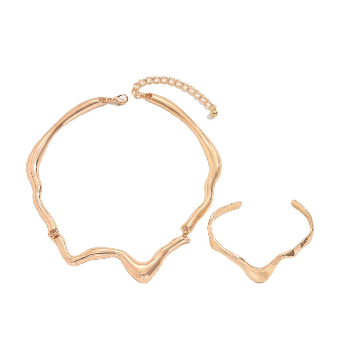 Fashion Twisted Lava Metal Collar Necklace – Unique Statement Piece