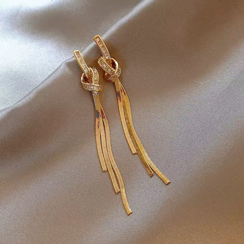 Luxury Long Tassel Knot Earrings for Women – Bold Statement Jewelry