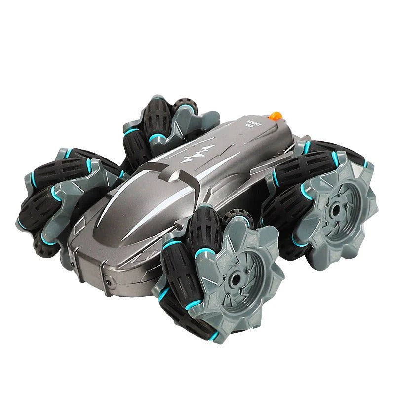 "Double-Sided RC Stunt Car – 360° Rotating Drift Car with Lights & Rechargeable Battery"