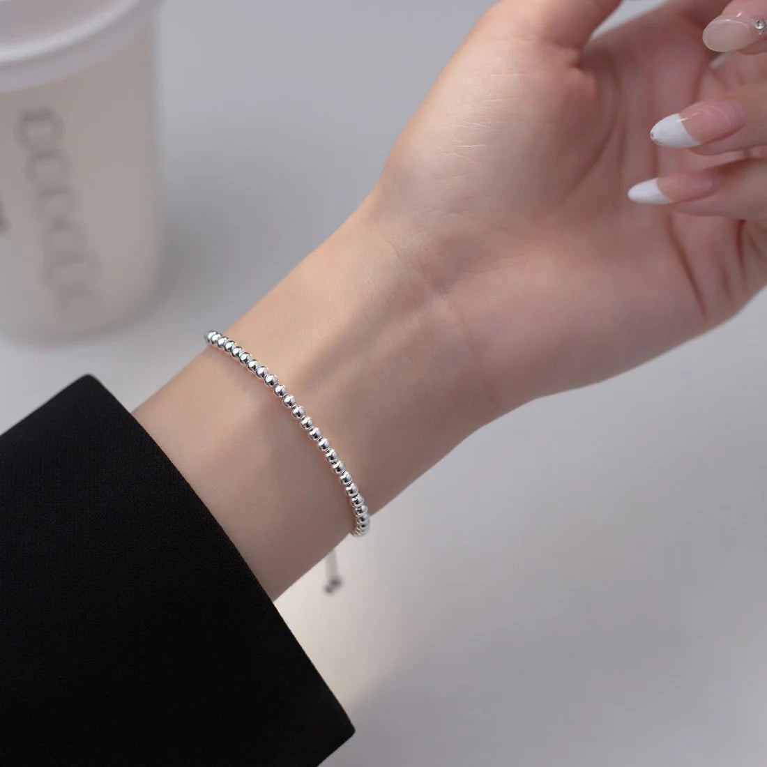 Adjustable S925 Silver Light Bead Bracelet | Chic Women’s Fashion Accessory