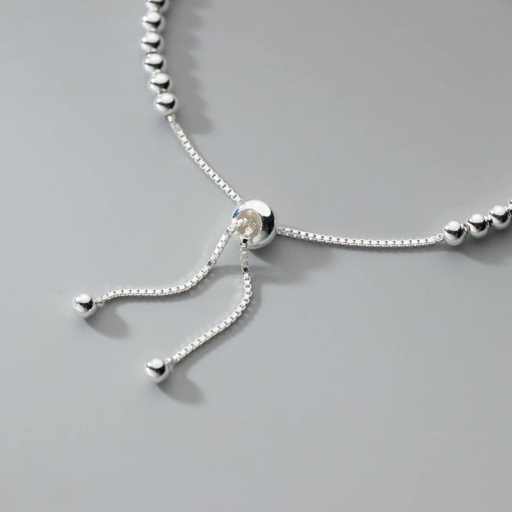 Adjustable S925 Silver Light Bead Bracelet | Chic Women’s Fashion Accessory