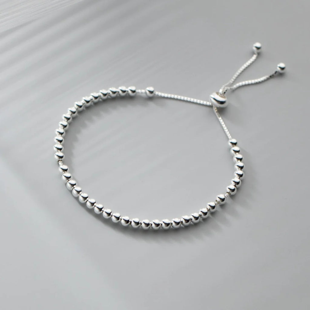 Adjustable S925 Silver Light Bead Bracelet | Chic Women’s Fashion Accessory