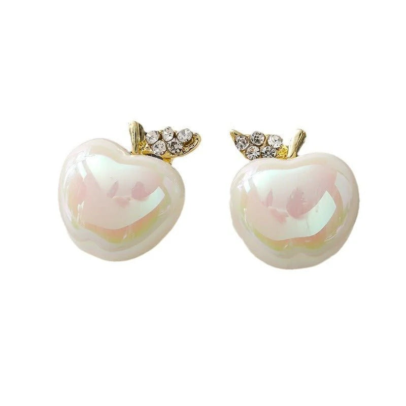 Elegant Sterling Silver Nail-Style Earrings with Pearl & Rhinestone Accents