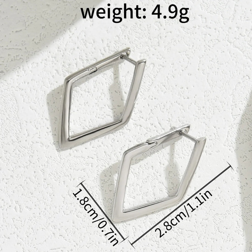 Simple Alloy Geometric Quadrilateral Earrings – Everyday Fashion