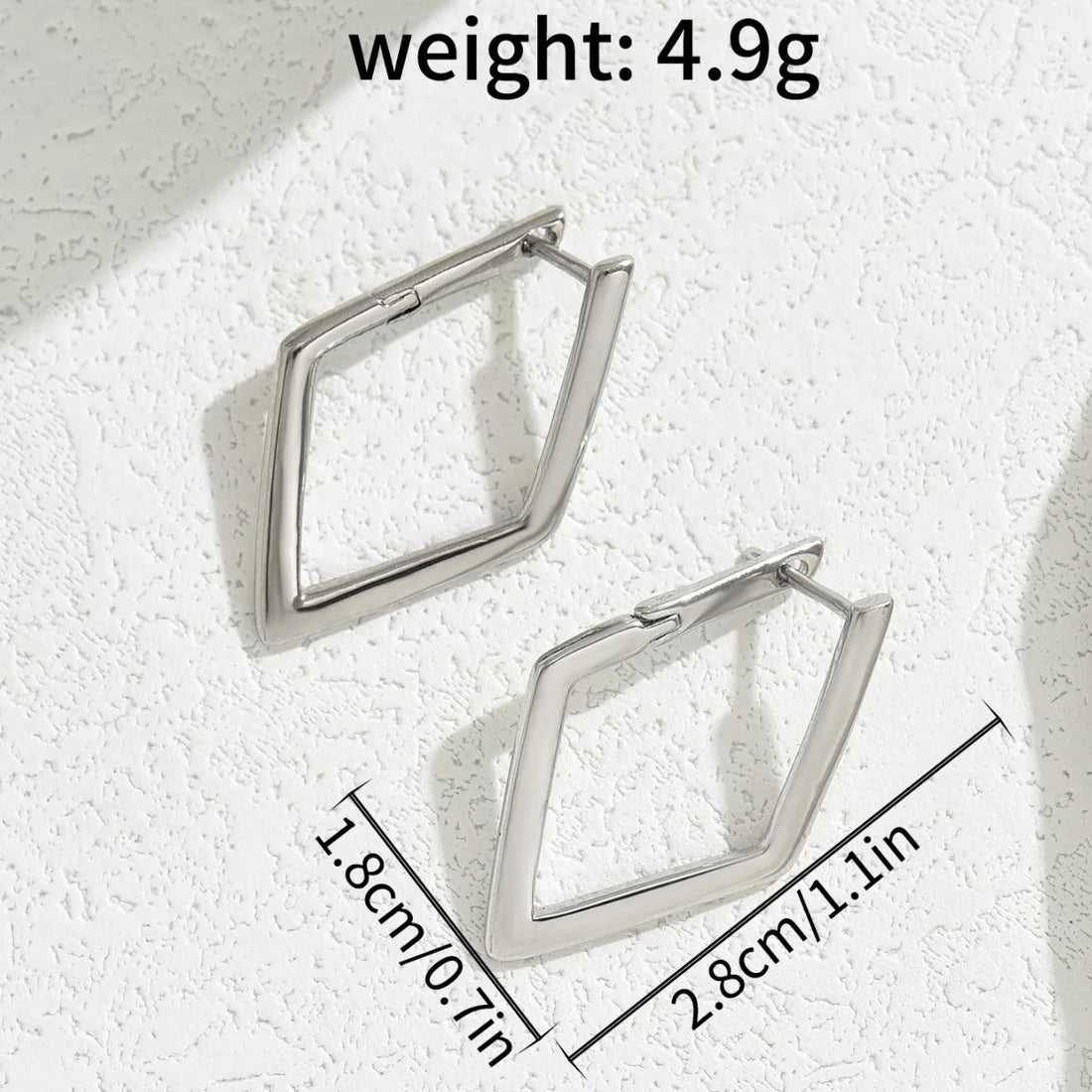 Simple Alloy Geometric Quadrilateral Earrings – Everyday Fashion