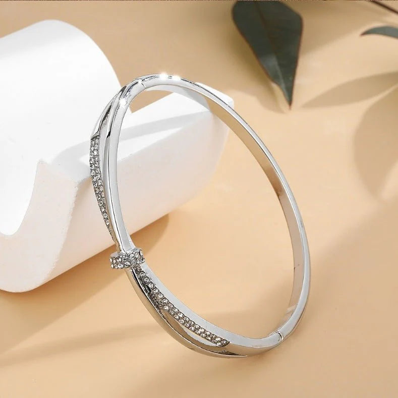 Elegant Gold Plated Crystal Bangle Bracelet – Affordable Luxury Jewelry for Women
