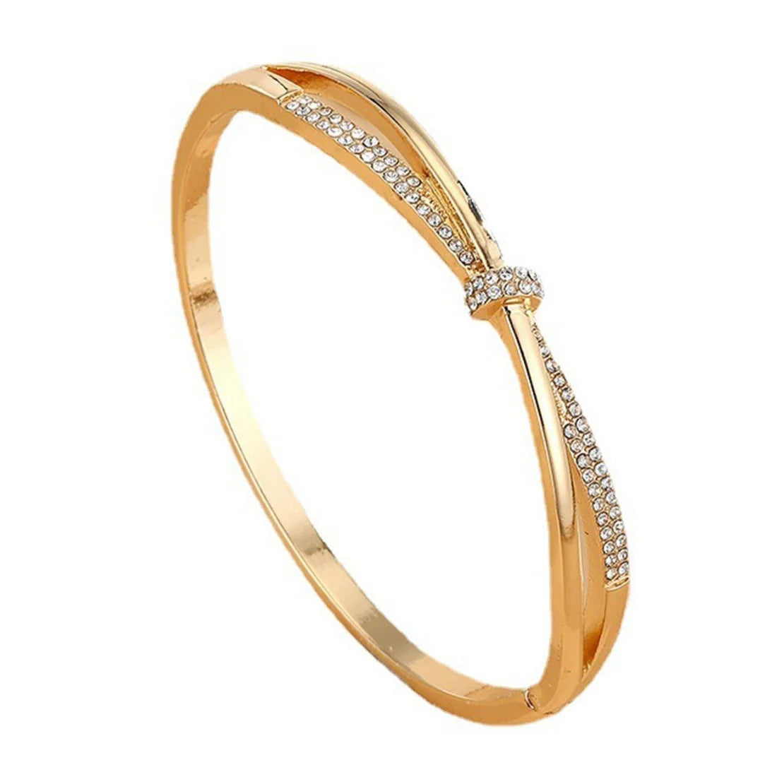 Elegant Gold Plated Crystal Bangle Bracelet – Affordable Luxury Jewelry for Women