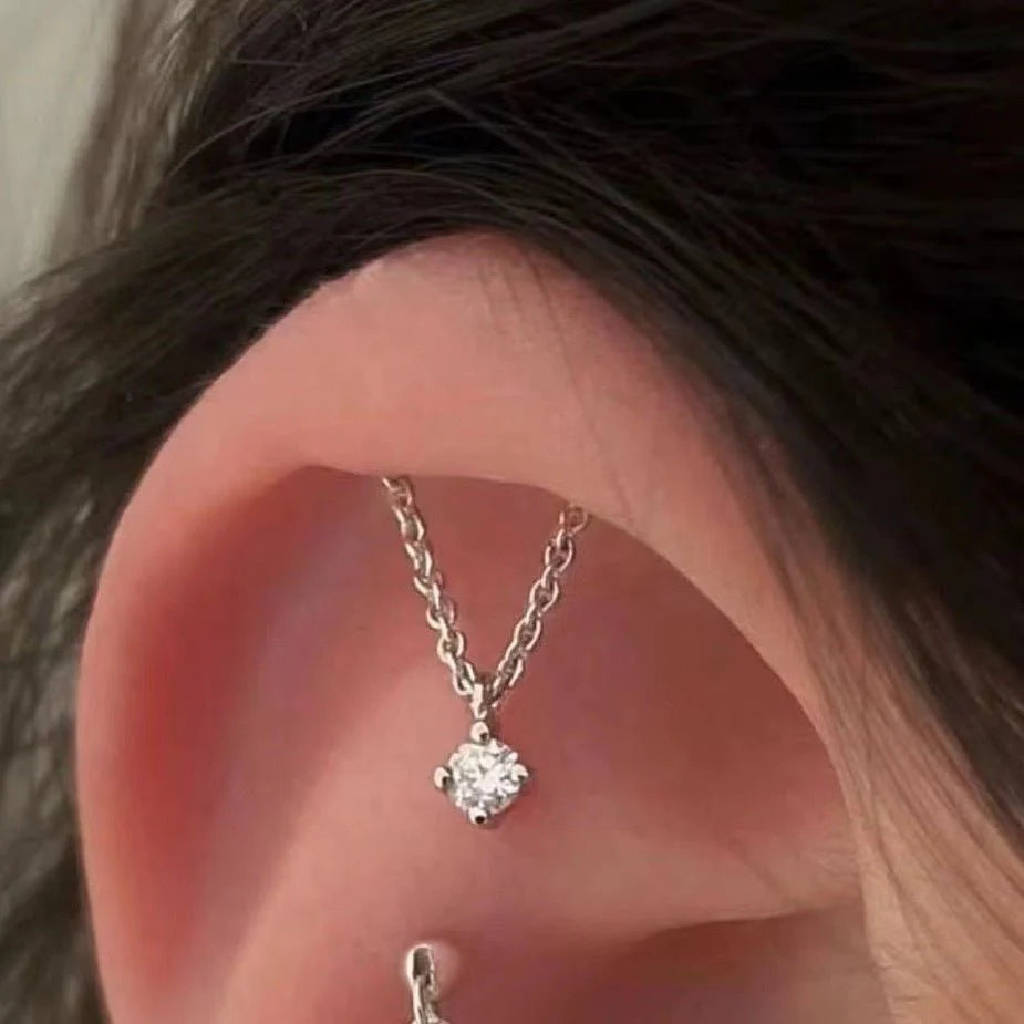 Classic Teardrop Zircon Stud Earrings – Premium Silver Plated Design
