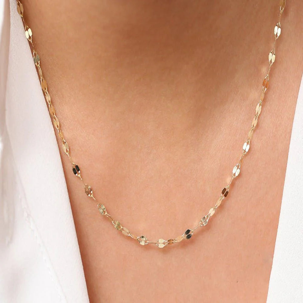 High-End Women’s Snake Bone Chain Necklace in Electroplated Gold or Silver