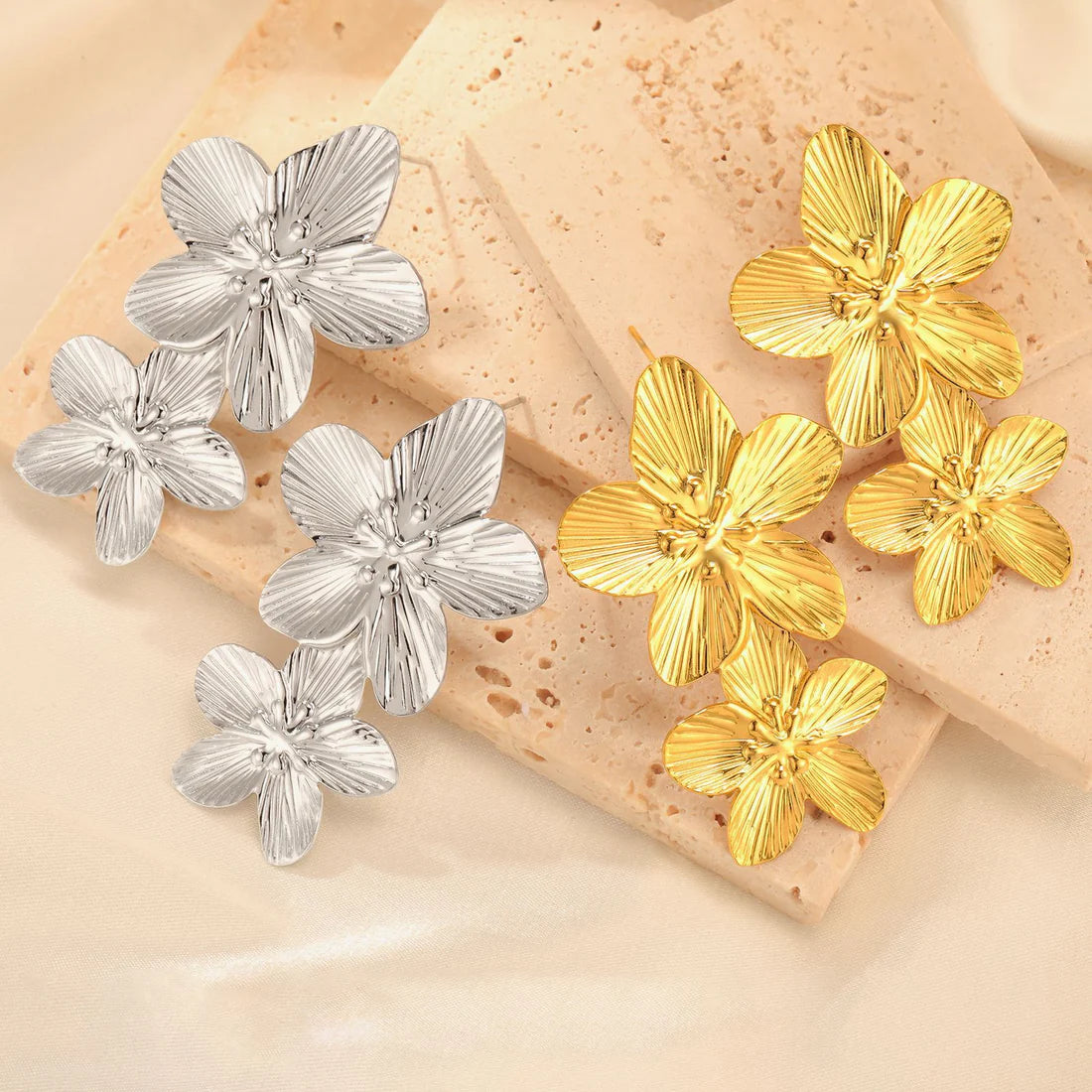 Timeless Flower Earrings for Women – Durable Alloy with Lasting Shine