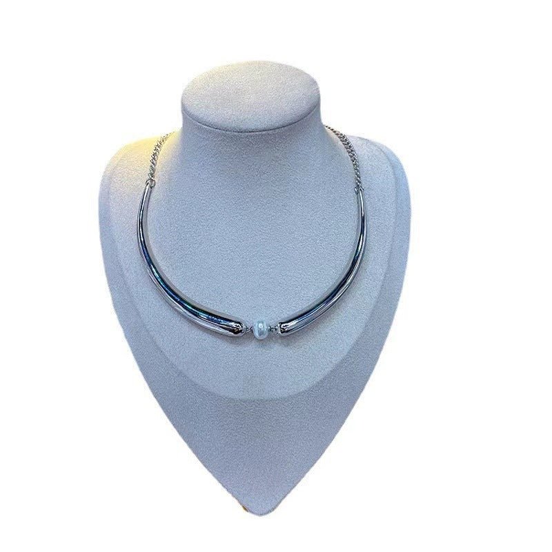 Luxury Minimalist Pearl Choker in Sterling Silver – Perfect Gift for Her"